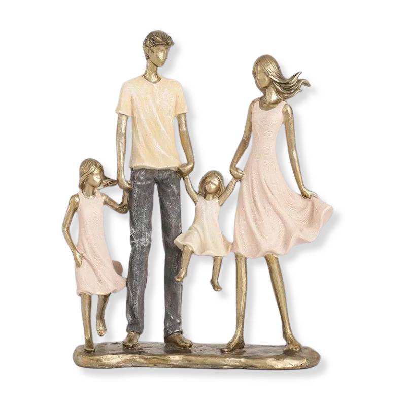 Family Statuette <br> 4 People 24 cm