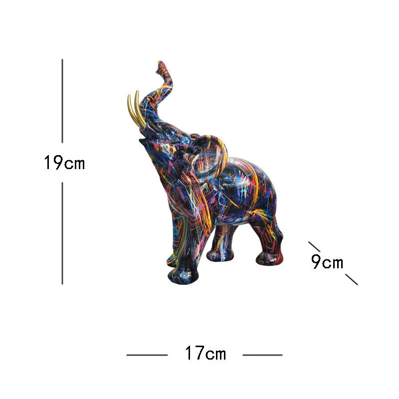 Elephant Nordic Painted Statue1