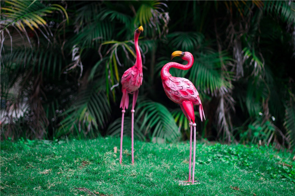 Metal Pink Flamingo Statue 58 / 66 cm (sold individually)
