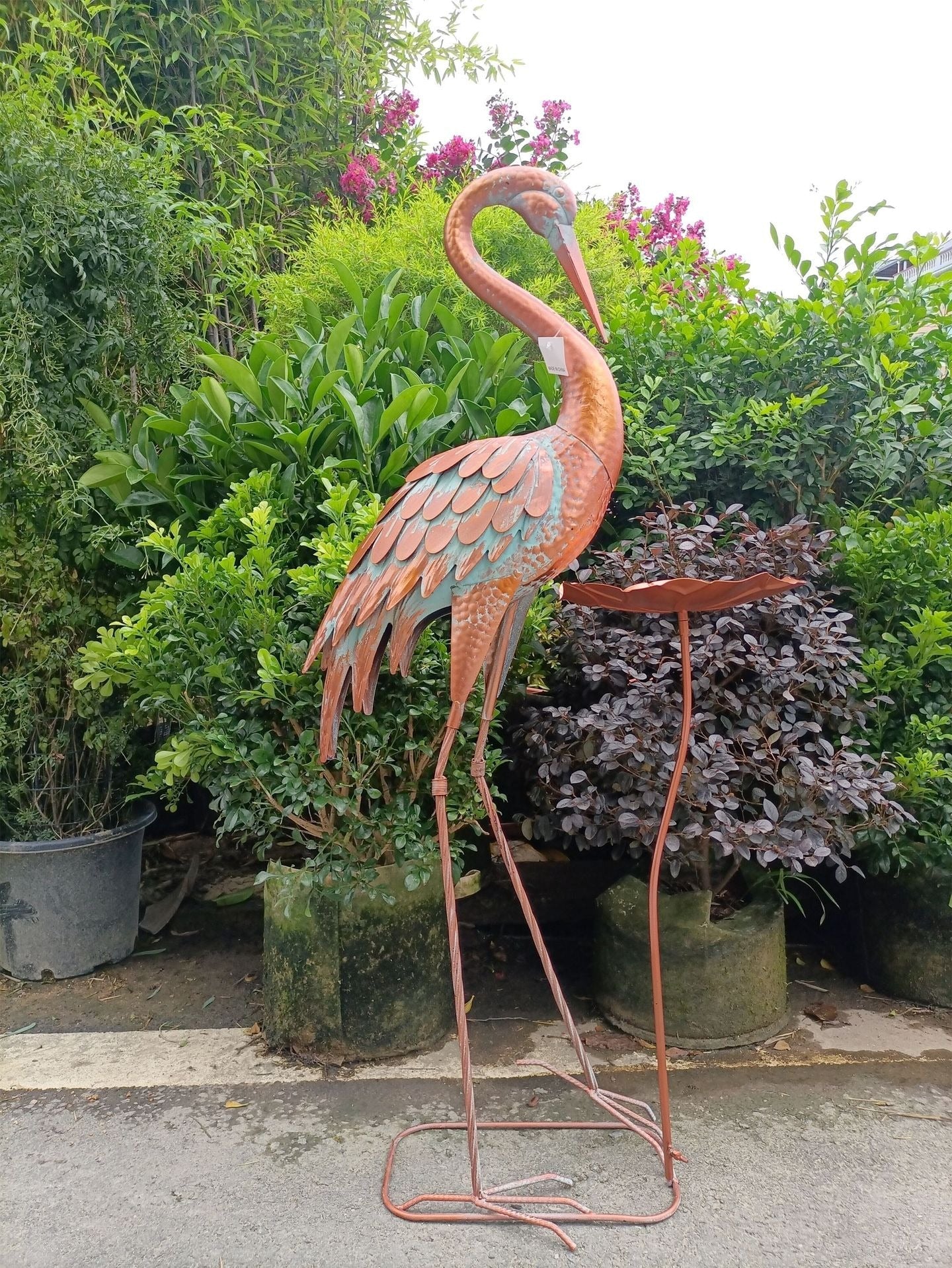 Metal Crane Bird Statue 106 cm