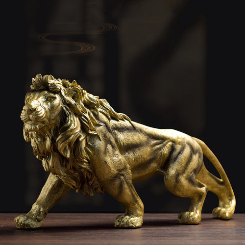 Golden Lion King Statue