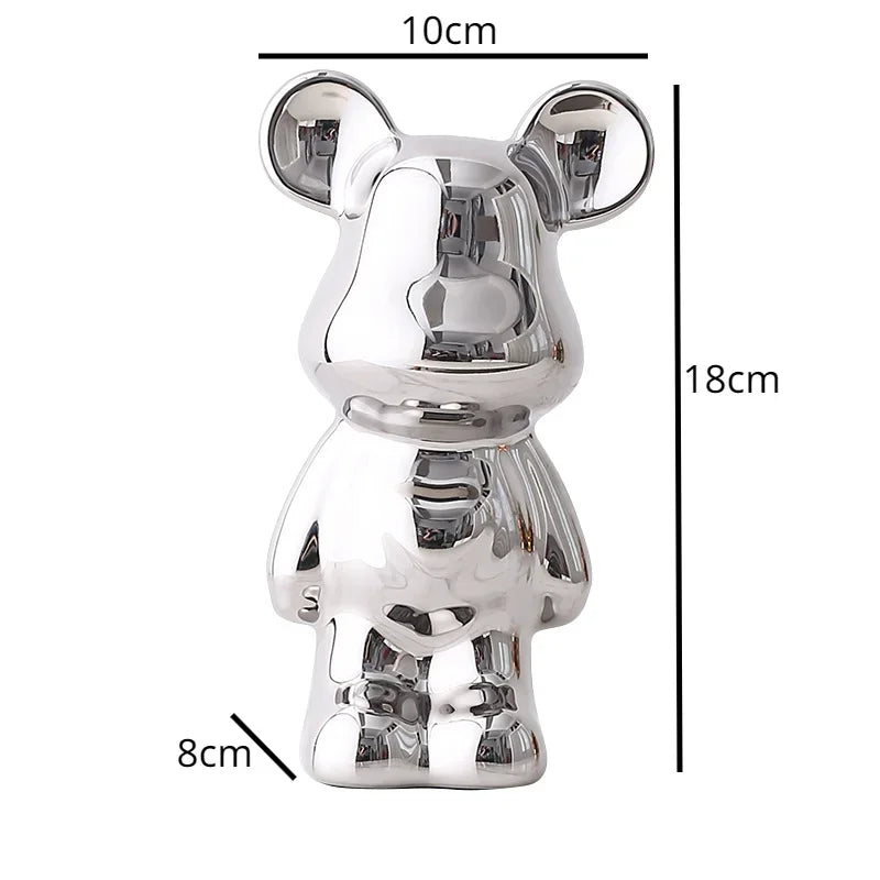 Metallic Bear Penny Bank