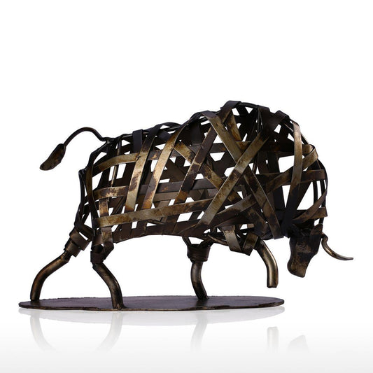 Metal Raging Wildlife Sculpture
