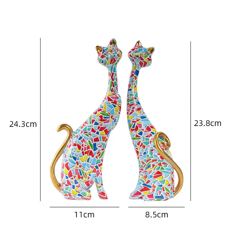 Nordic Cat Sculptures - Set of 2