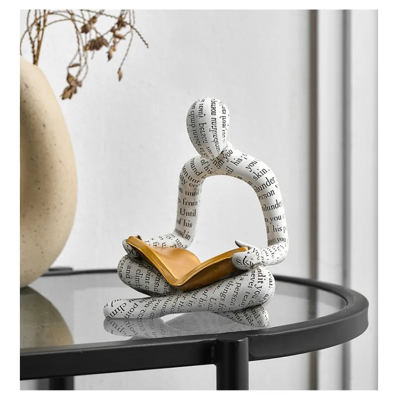 Amused Nordic Reading Sculpture