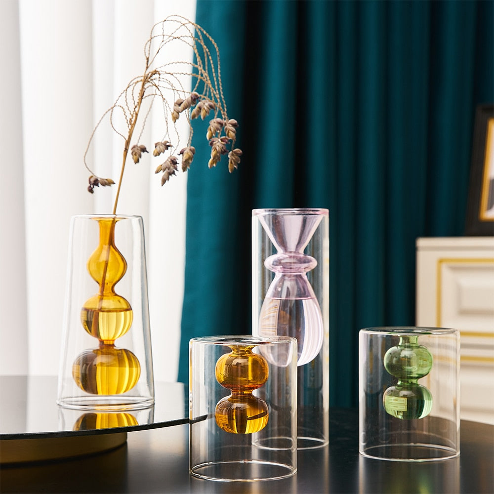 Nordic Dual Color Transparent Vase