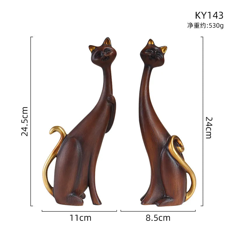 Nordic Cat Sculptures - Set of 2