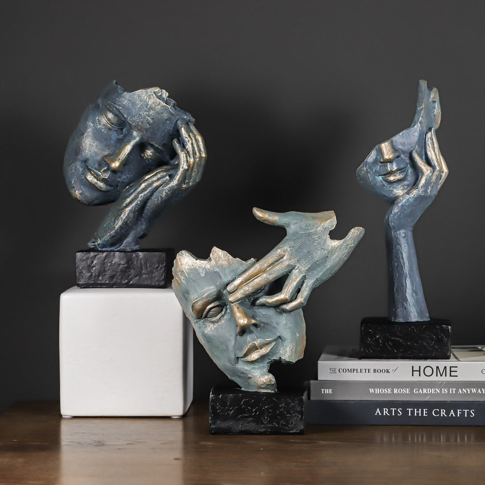 Vintage Face Art Sculptures
