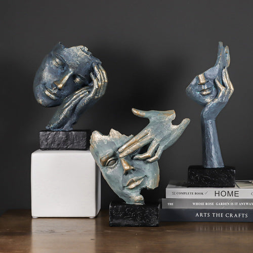 Vintage Face Art Sculptures