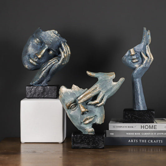Vintage Face Art Sculptures