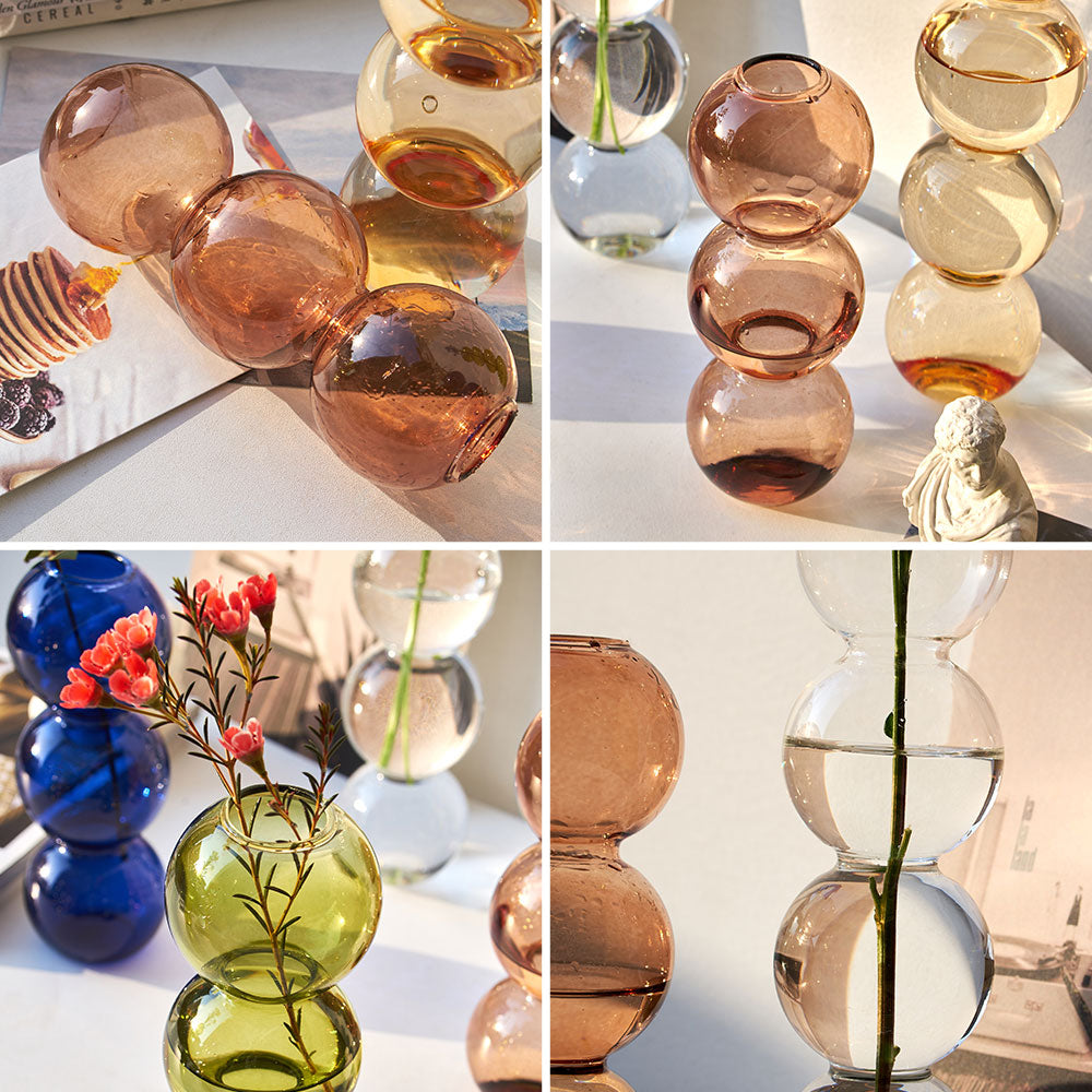 Stacked Sphere Glass Vase