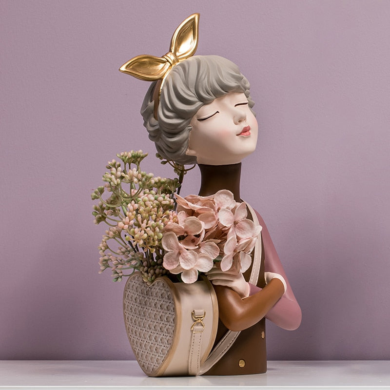 Retro Modern Lady Decorative Vase
