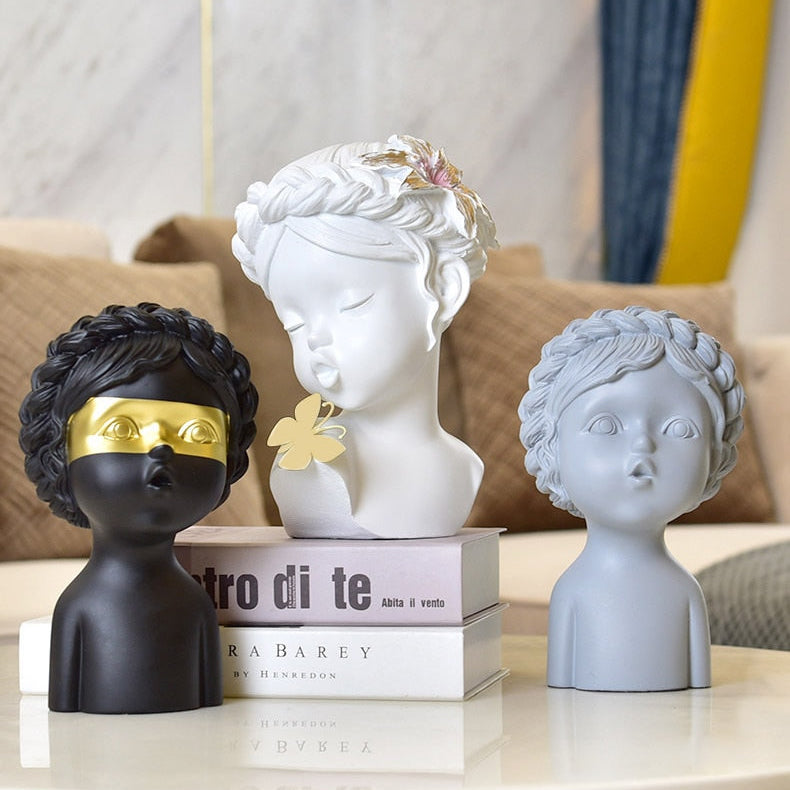Butterfly Girl and Baby Angel Sculptures