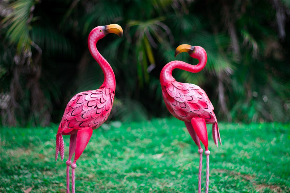 Metal Pink Flamingo Statue 58 / 66 cm (sold individually)