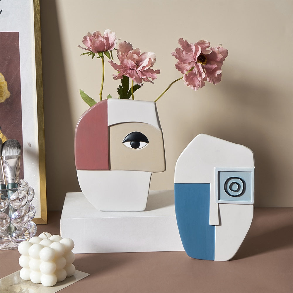 Abstract Art Face Vase