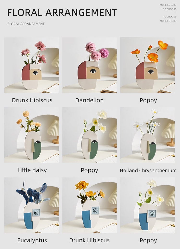 Abstract Art Face Vase