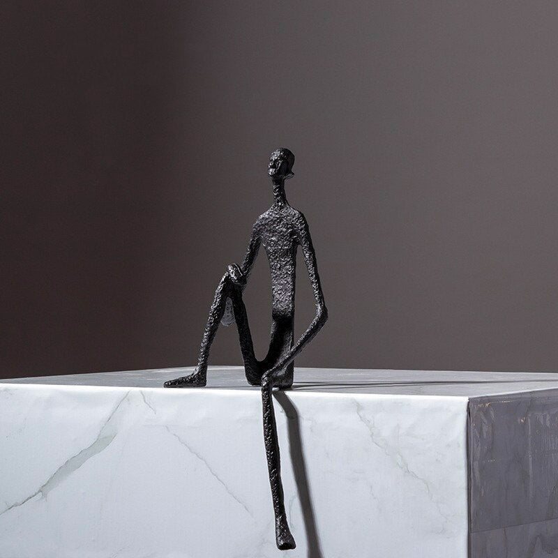 Man Statue <br/> Seated Metal
