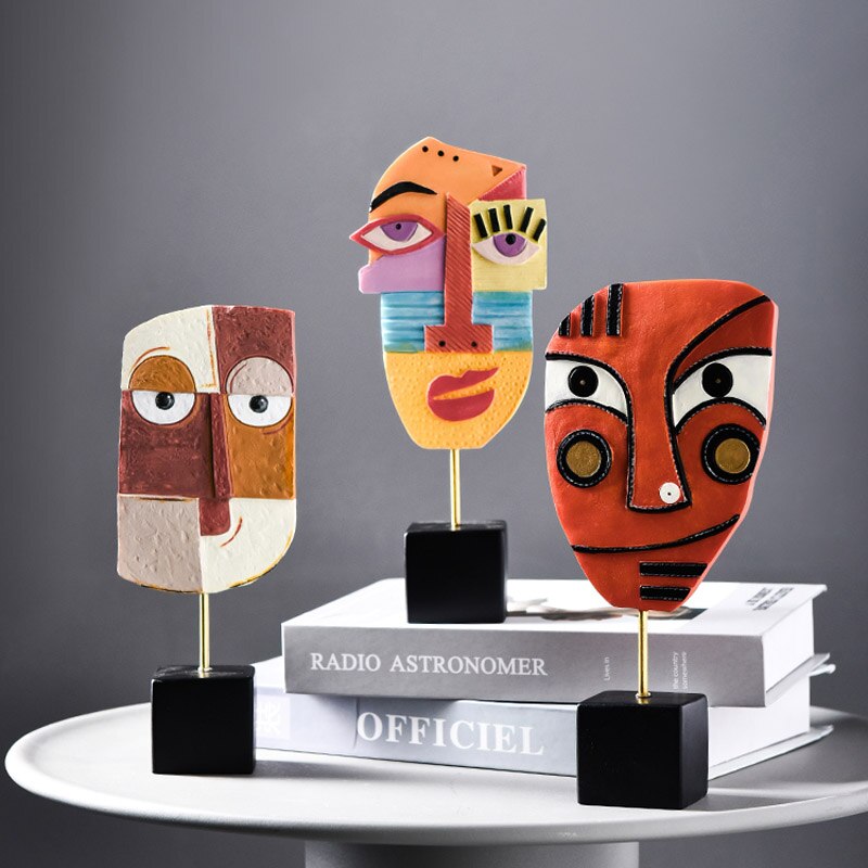 Abstract Sculpture <br/> Abstract Face Decor 23 cm