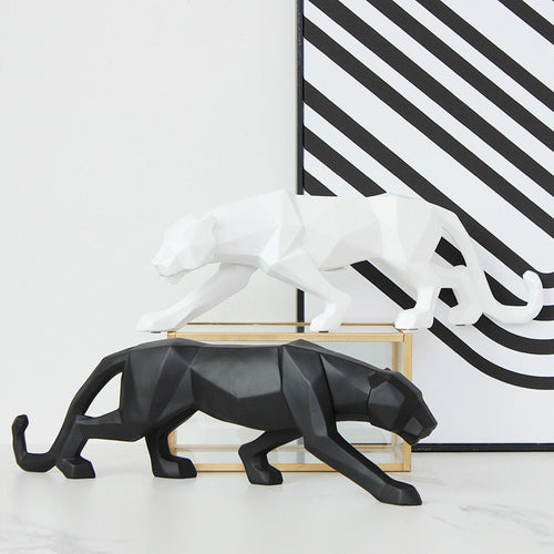Geometric Black Panther Sculpture