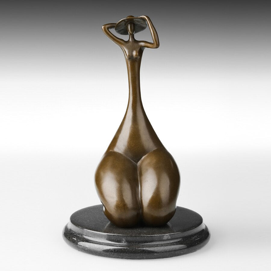 Bronze Sculpture <br/> Seated Bronze Woman Statue 22 cm