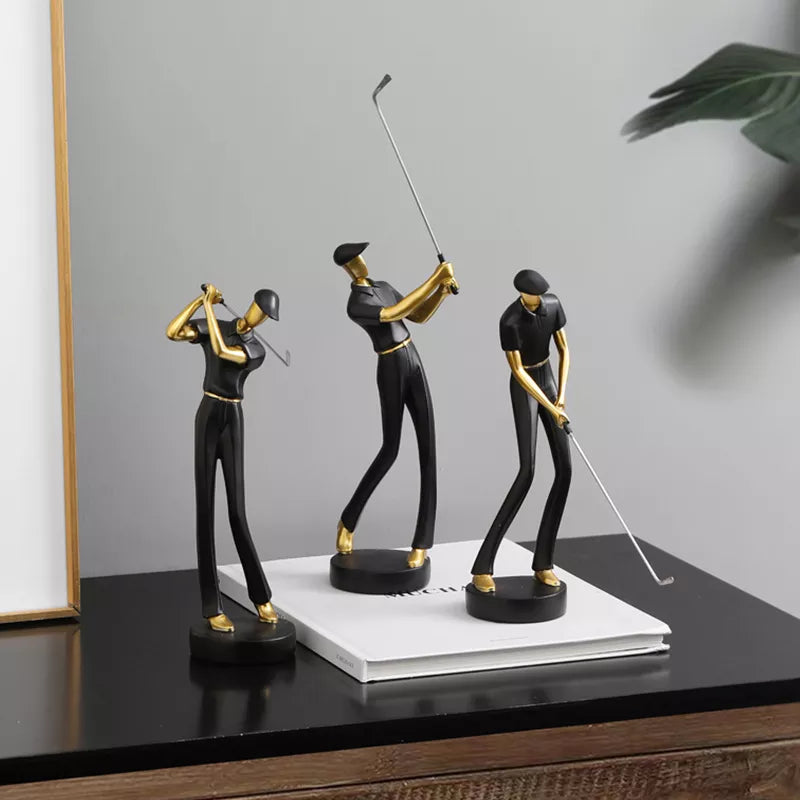 Nordic Abstract Golfer Sculptures