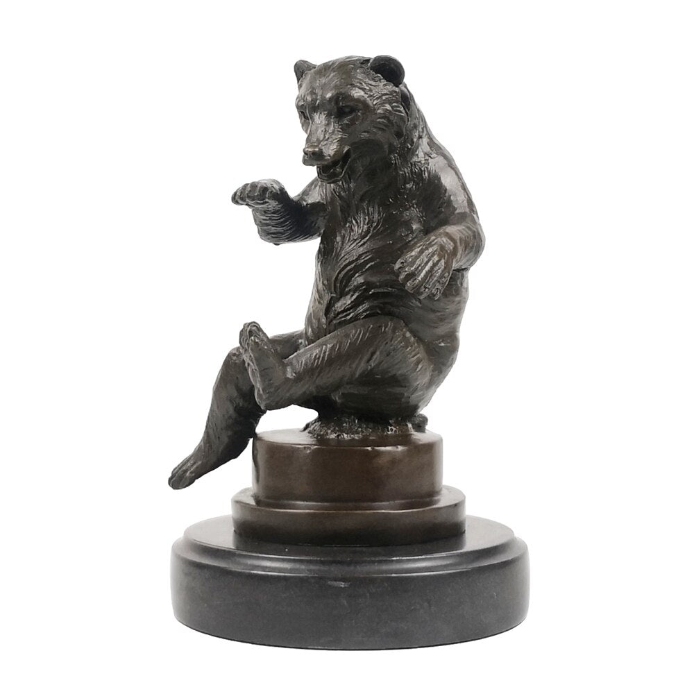 Bronze Animal Sculpture <br/> Bear 22 cm