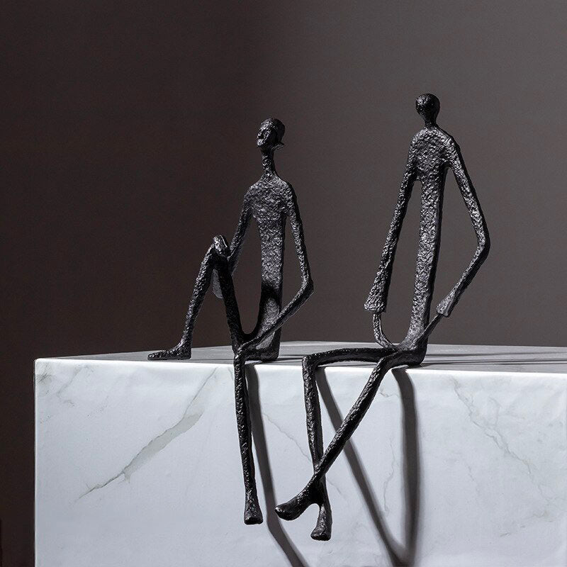 Man Statue <br/> Seated Metal
