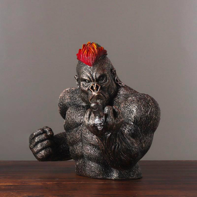 Resin Gorilla Statue <br/> Black