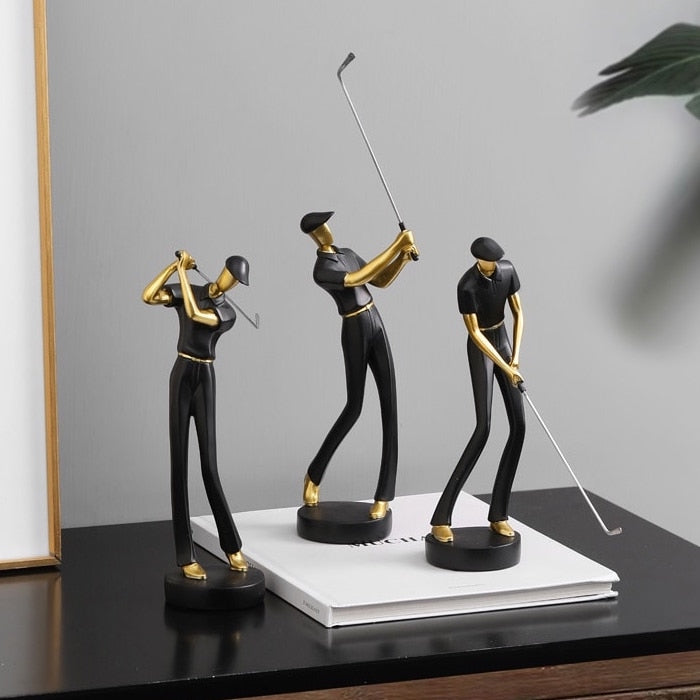 Abstract Golfer figurines