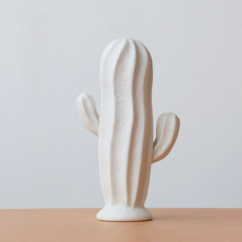 Modern Sculpture <br/> White Decorative Cactus