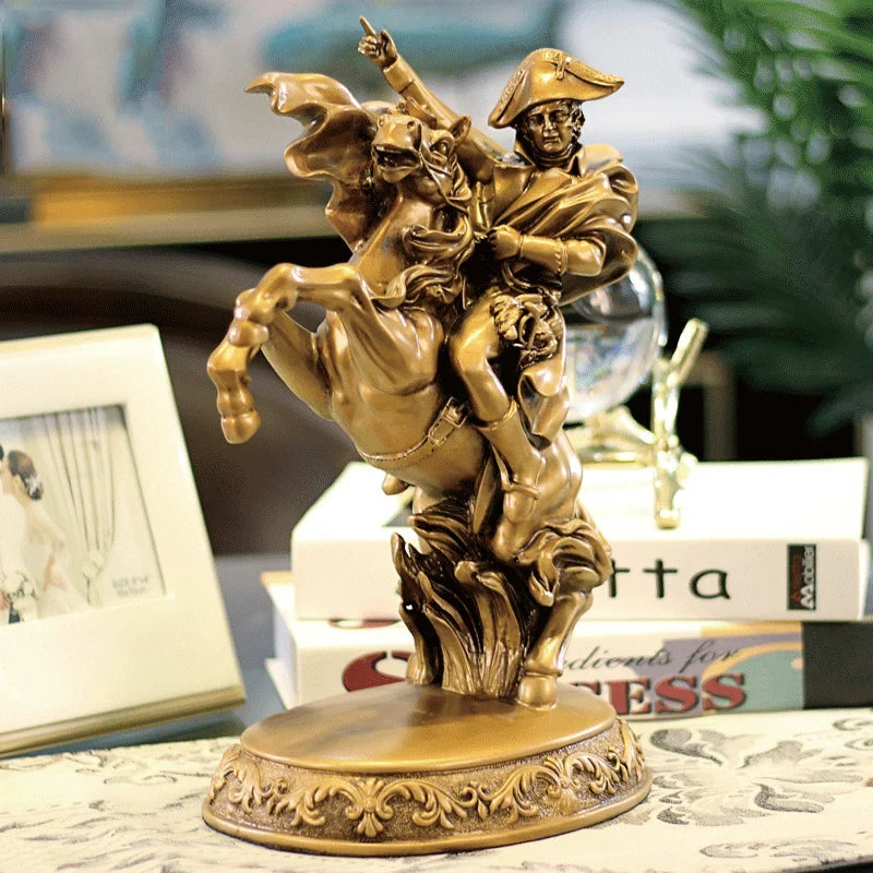 Napoleon on Horseback Statue, Gold, 33 cm