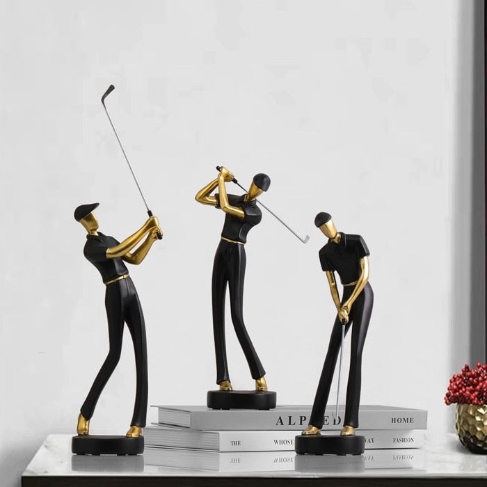 Abstract Golfer figurines