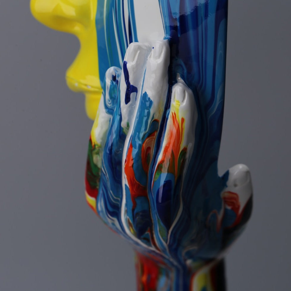 Abstract Painted Face Sculptures
