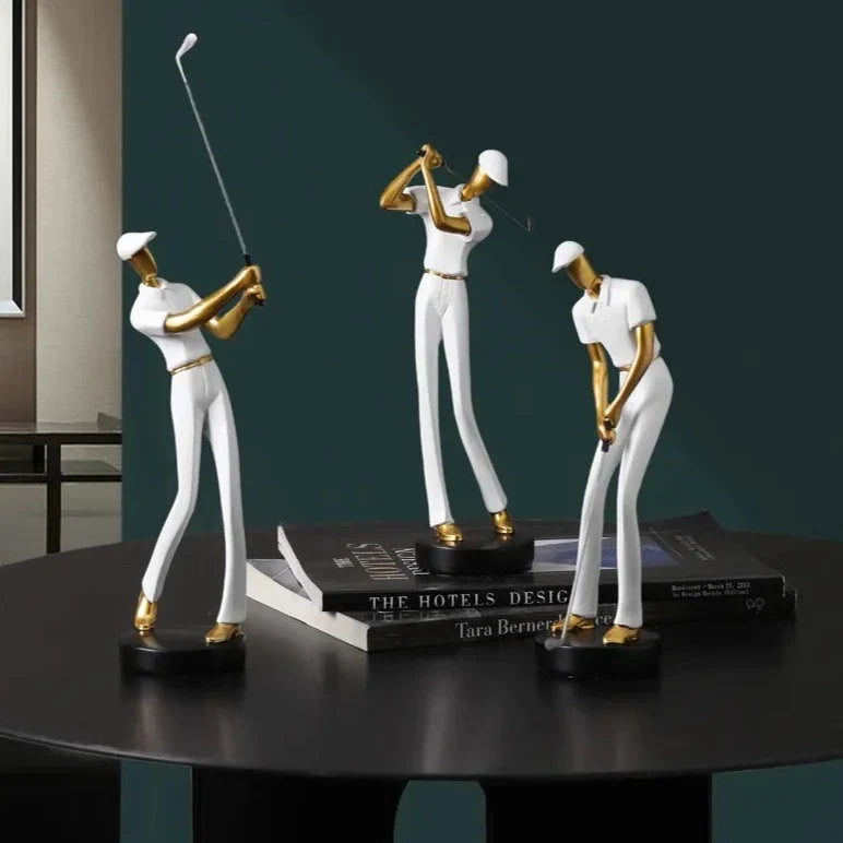 Nordic Abstract Golfer Sculptures