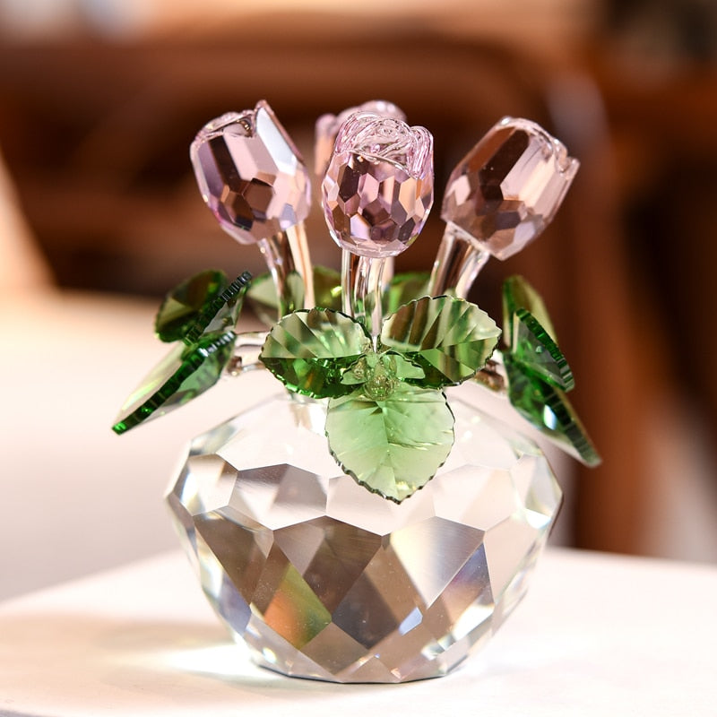 Crystal Rose Figurine