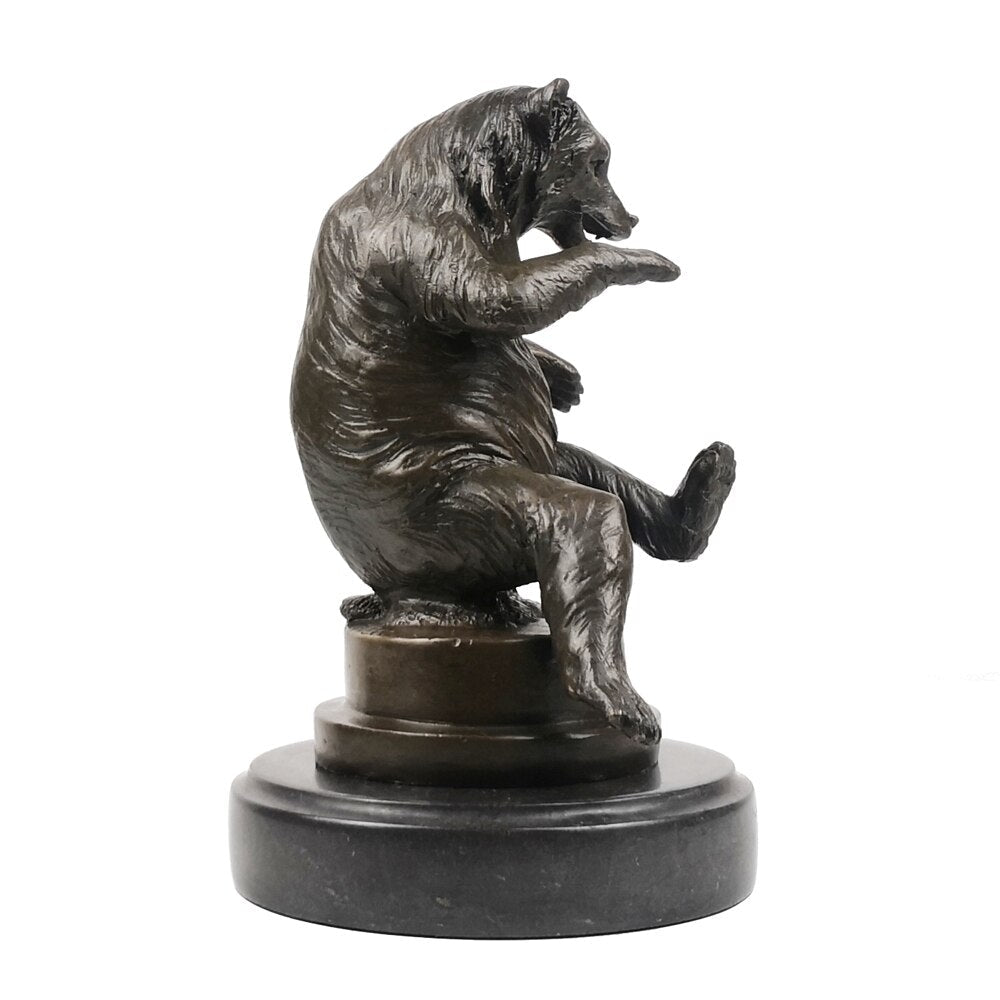 Bronze Animal Sculpture <br/> Bear 22 cm