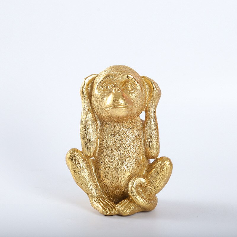 Gorilla Statue <br/> The 3 Wise Monkeys Decor 14 cm