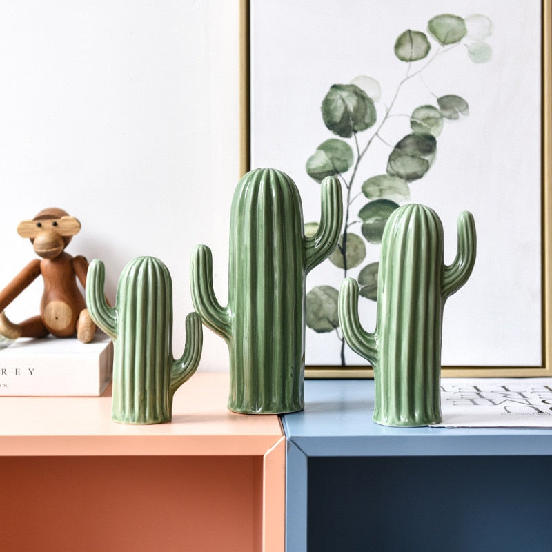 Modern Sculpture <br/> Ceramic Cactus