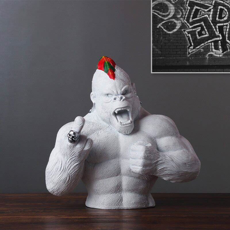 Resin Gorilla Statue <br/> Black
