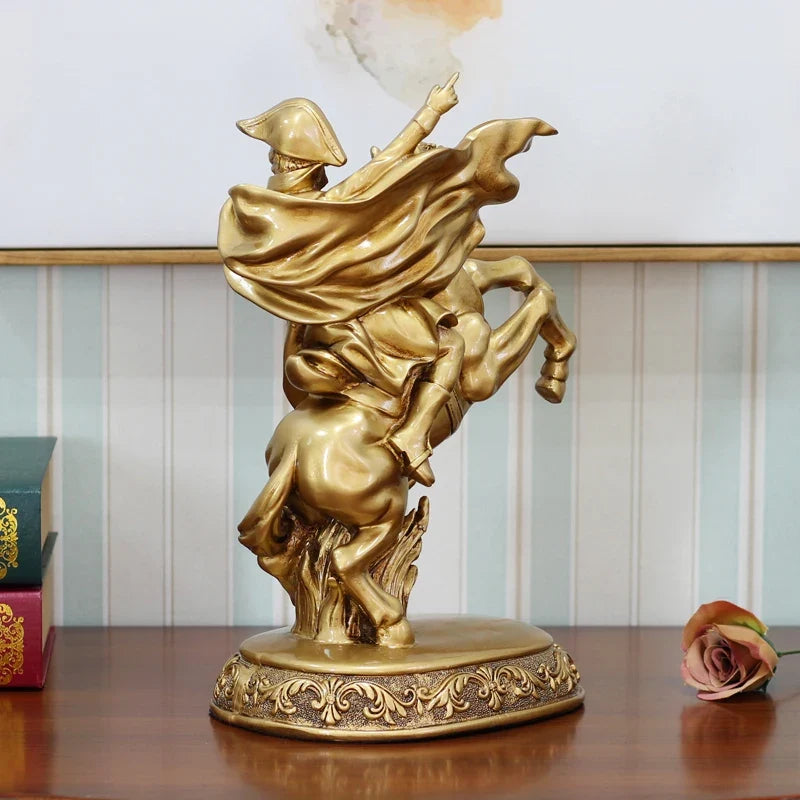Napoleon on Horseback Statue, Gold, 33 cm