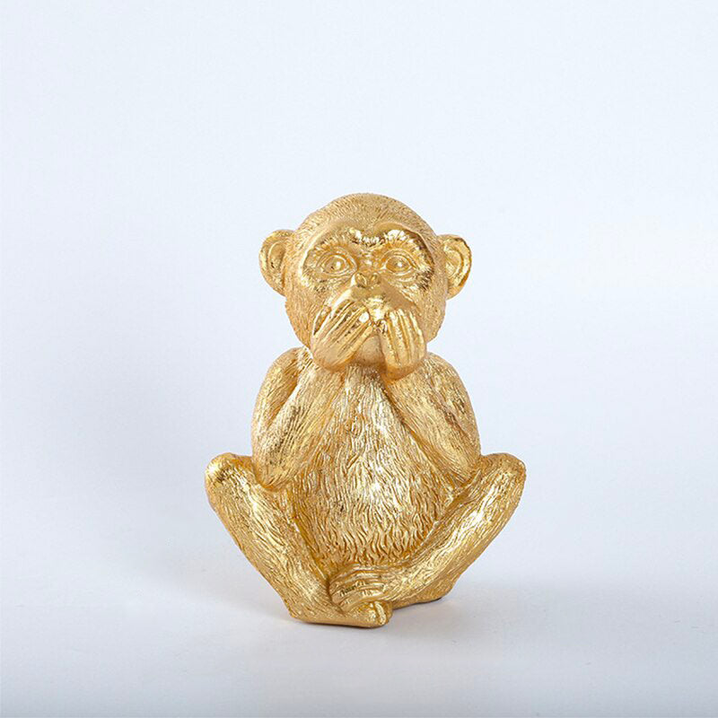 Gorilla Statue <br/> The 3 Wise Monkeys Decor 14 cm