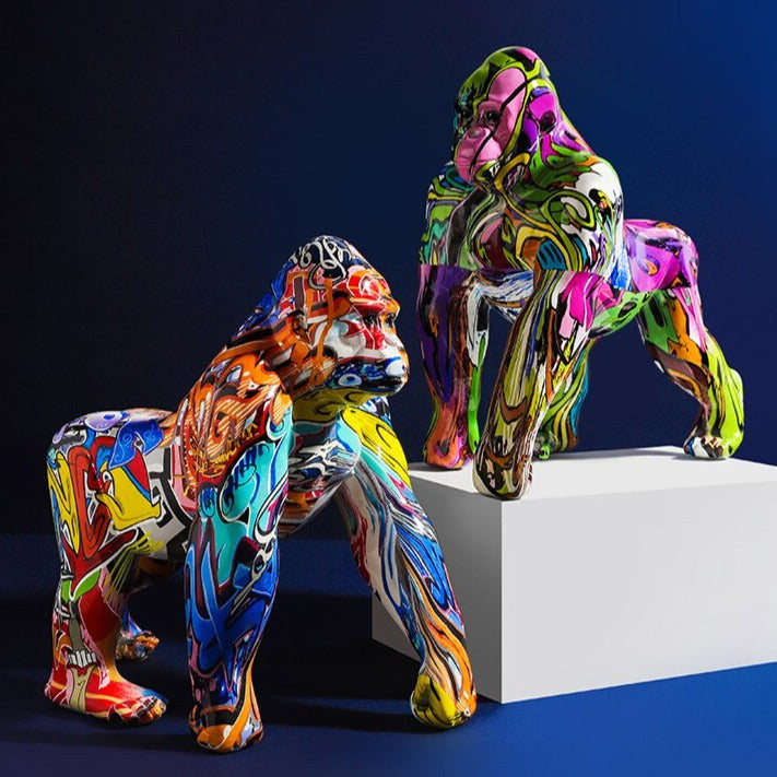 Gorilla Nordic Painted Statue