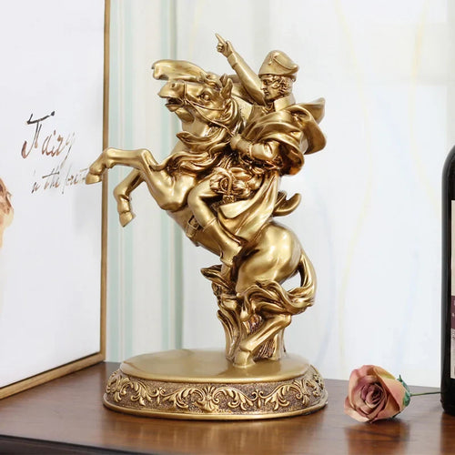 Napoleon on Horseback Statue, Gold, 33 cm