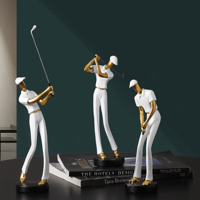 Abstract Golfer figurines