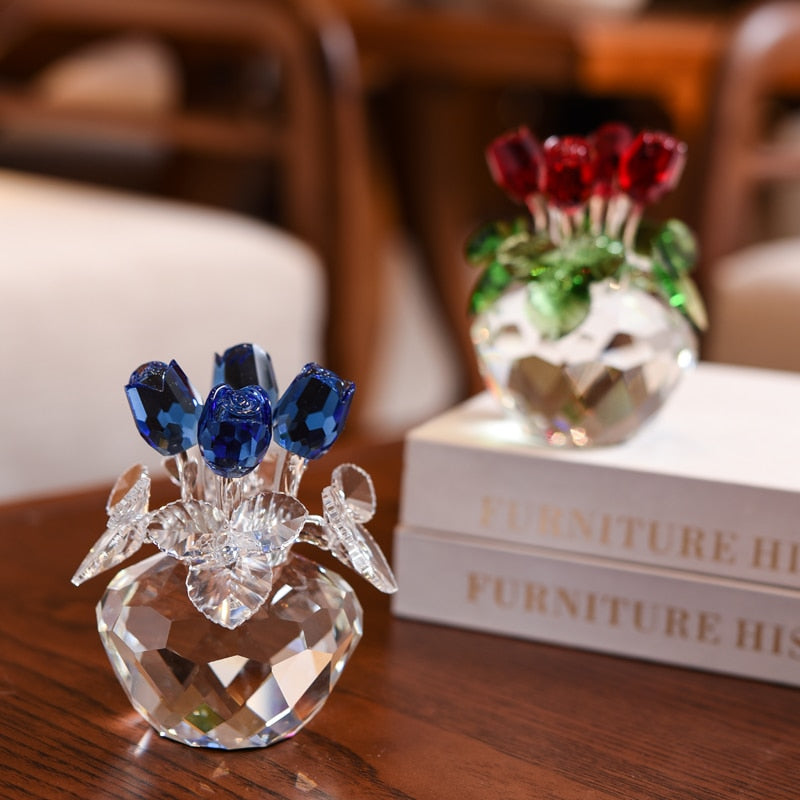 Crystal Rose Figurine