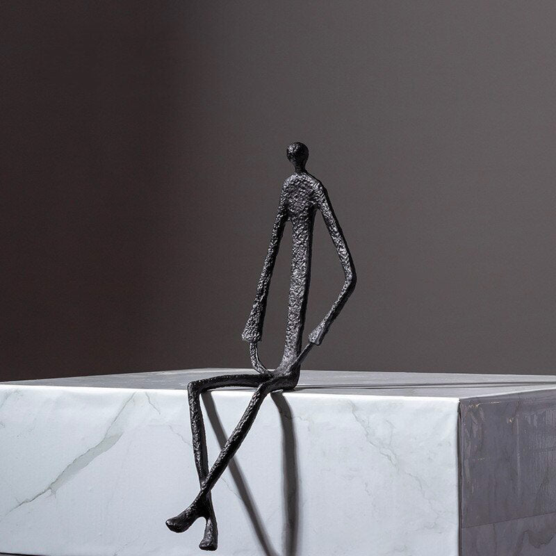 Man Statue <br/> Seated Metal