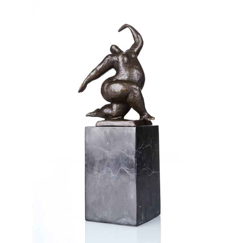 Bronze Sculpture <br/> Curvy Bronze Woman Statue 28 cm
