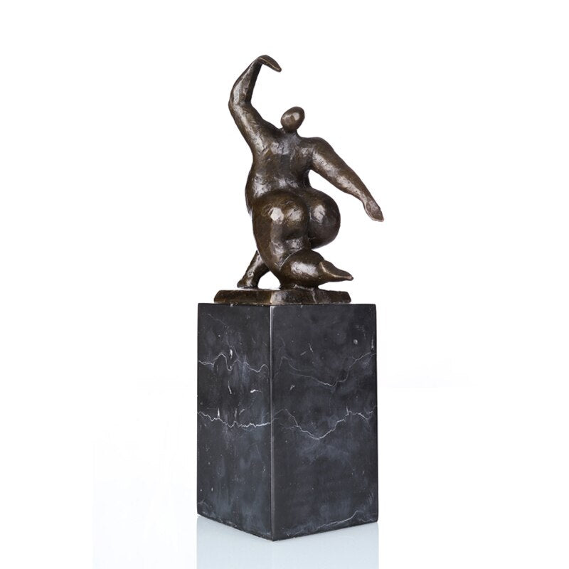 Bronze Sculpture <br/> Curvy Bronze Woman Statue 28 cm