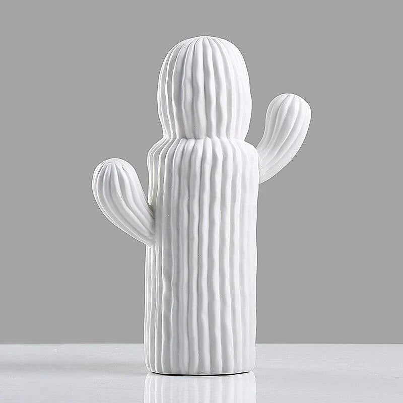 White Ceramic Cactus, 16 cm to 27 cm