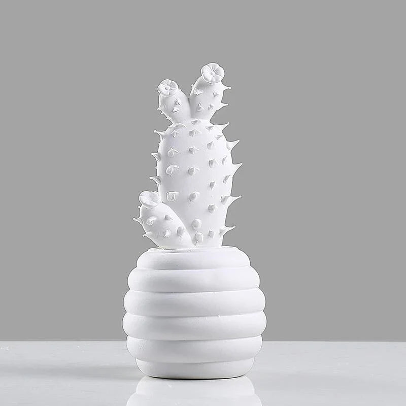 White Ceramic Cactus, 16 cm to 27 cm
